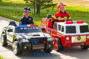 xe ô tô điện cảnh sát đồ chơi